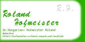 roland hofmeister business card